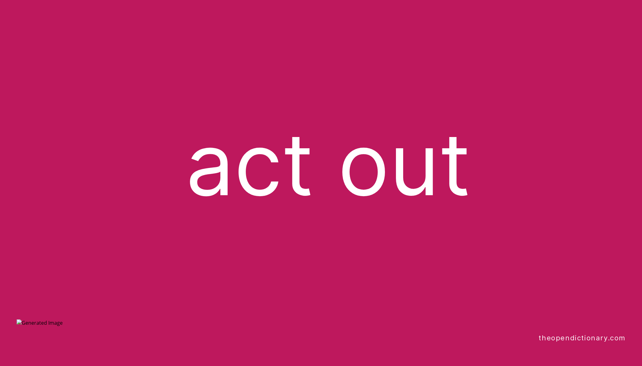 ACT OUT  Phrasal Verb ACT OUT Definition, Meaning and Example