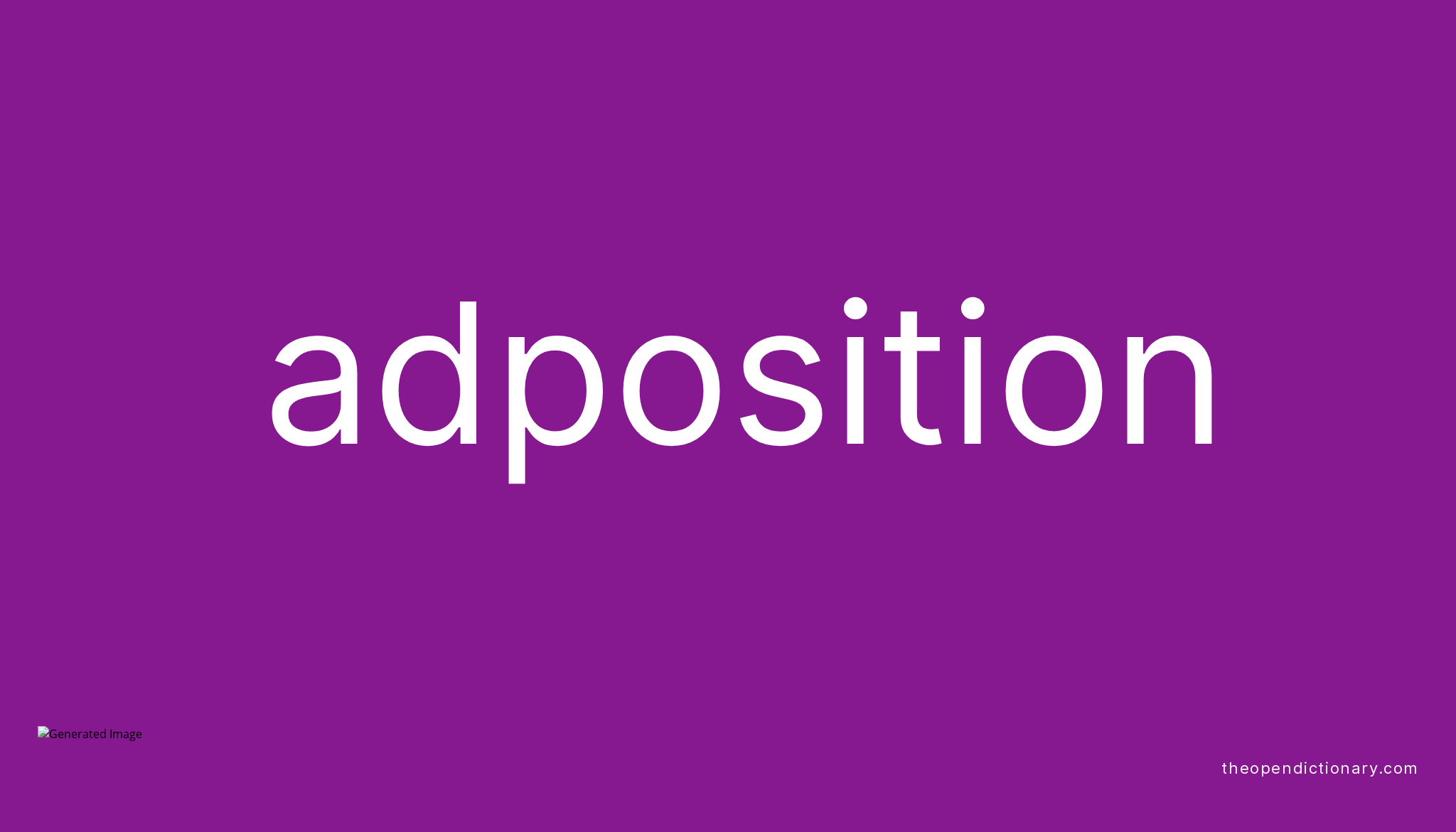 ADPOSITION - The Open Dictionary