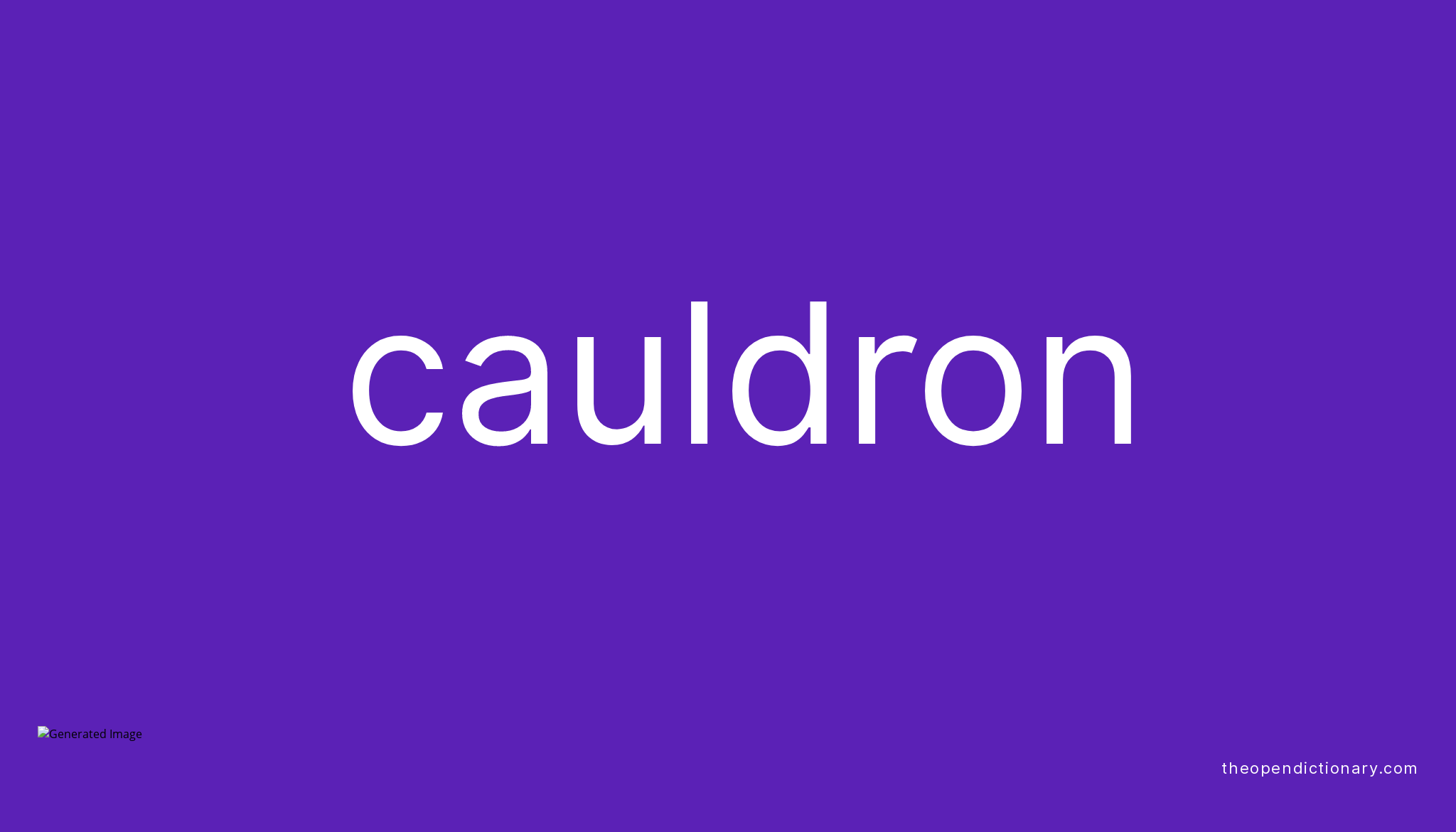 Cauldron Meaning of Cauldron Definition of Cauldron Example of