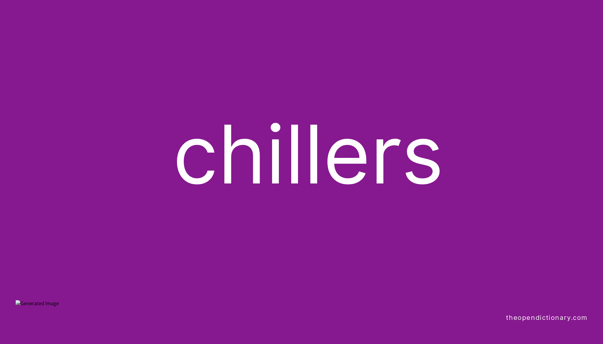 Chillers Meaning of Chillers Definition of Chillers Example of