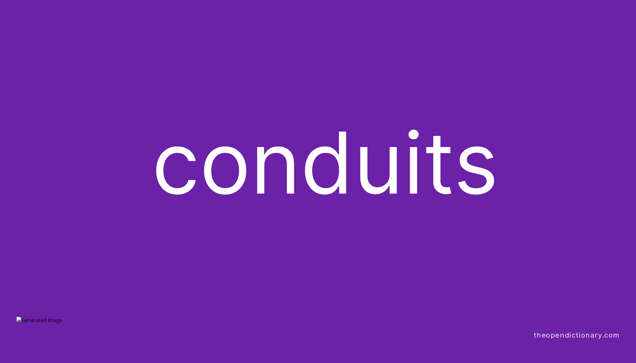 Conduits Meaning of Conduits Definition of Conduits Example of