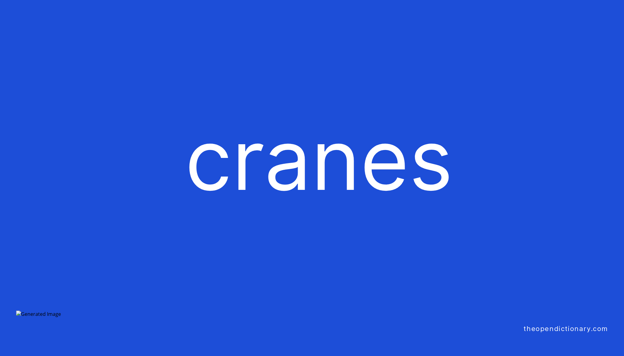 Cranes Meaning Of Cranes Definition Of Cranes Example Of Cranes