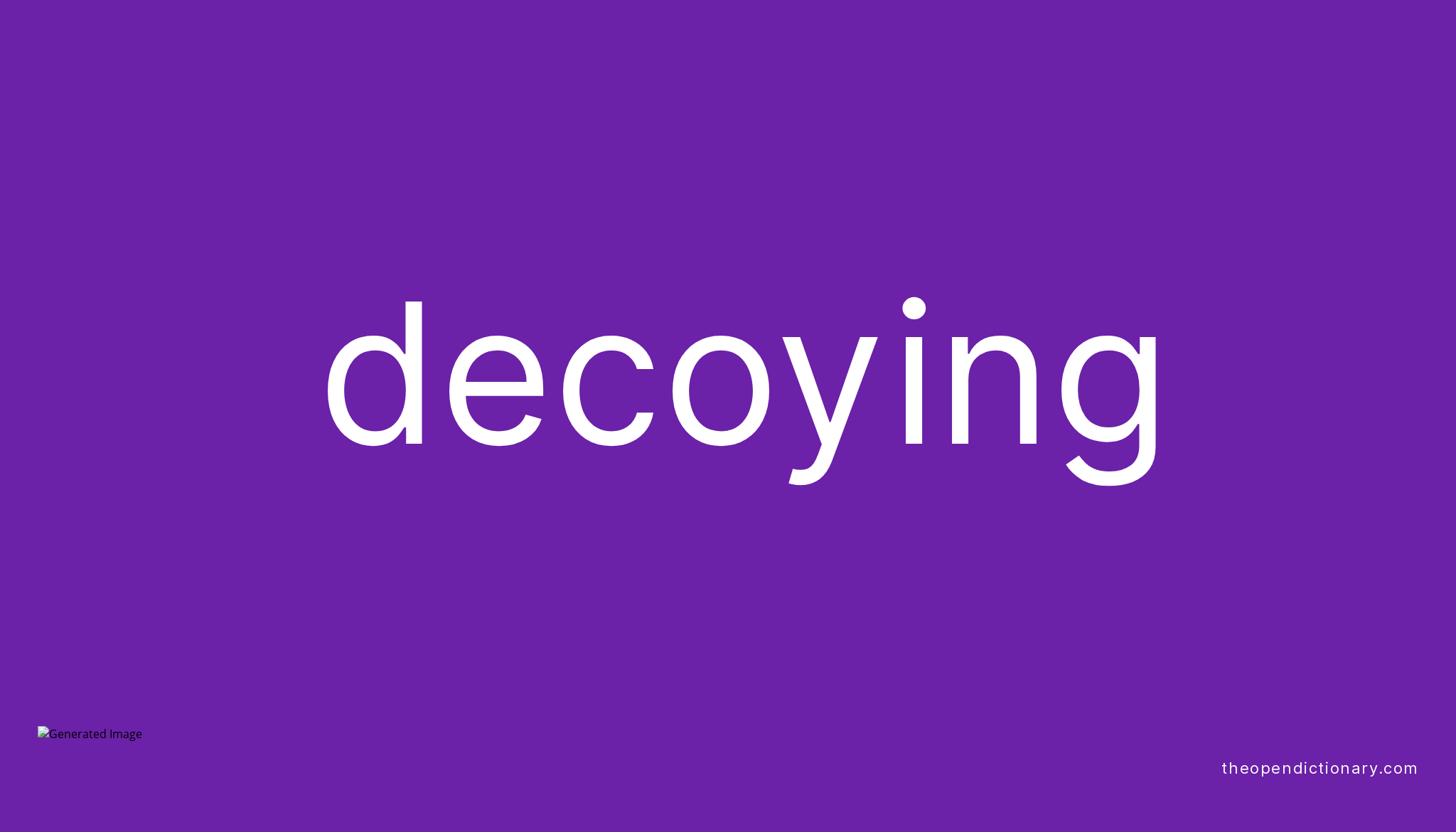 Decoying Meaning of Decoying Definition of Decoying Example of