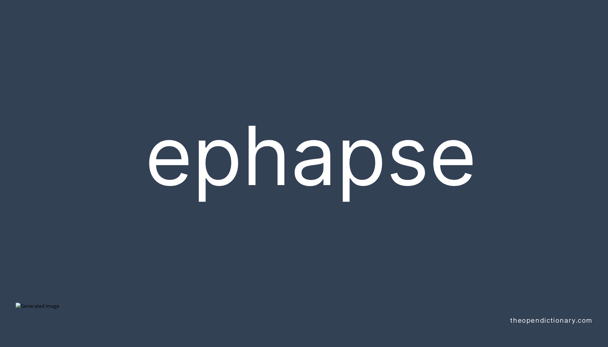 Ephapse Meaning of Ephapse Definition of Ephapse Example of Ephapse