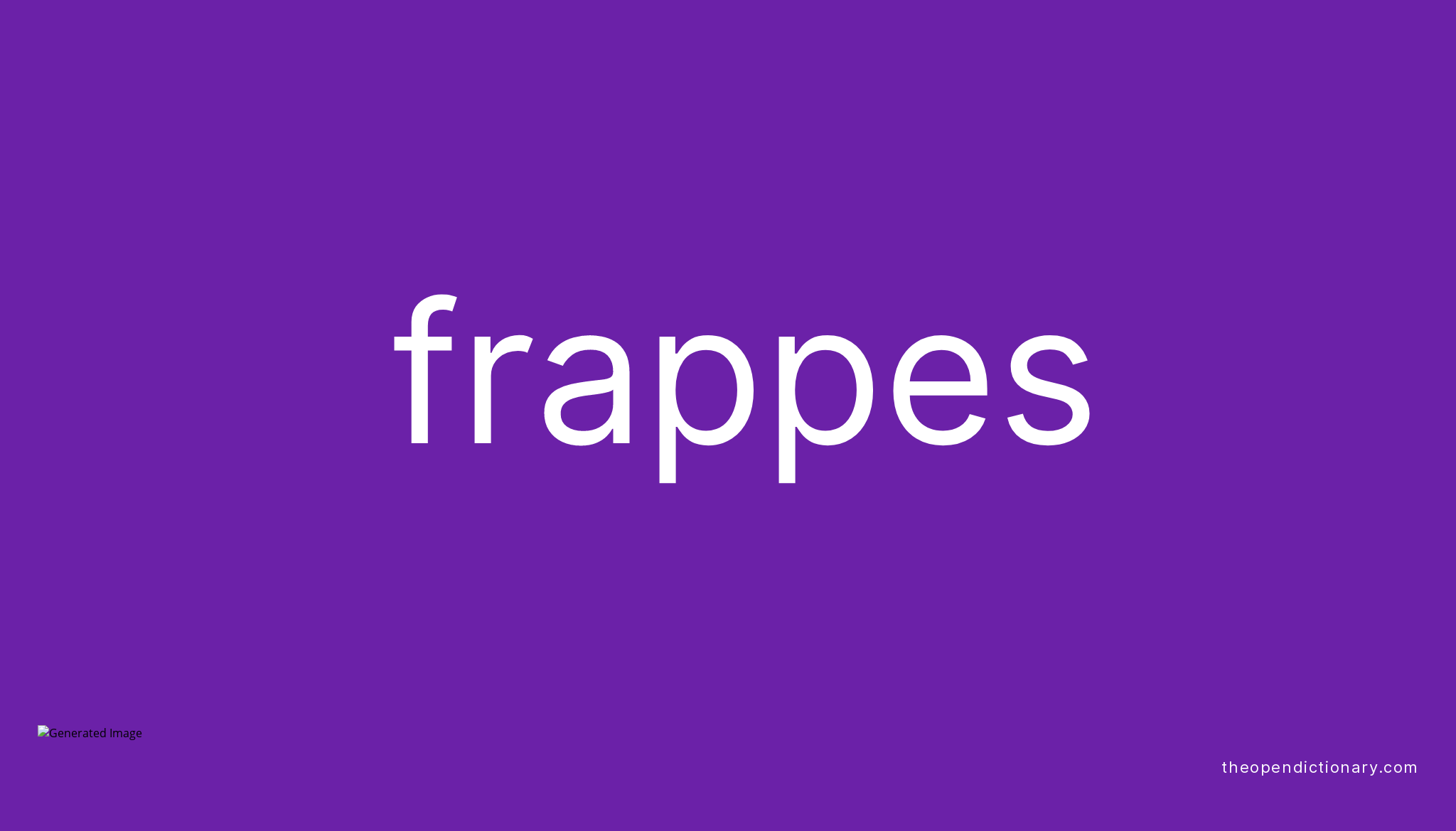 Frappes Meaning of Frappes Definition of Frappes Example of Frappes
