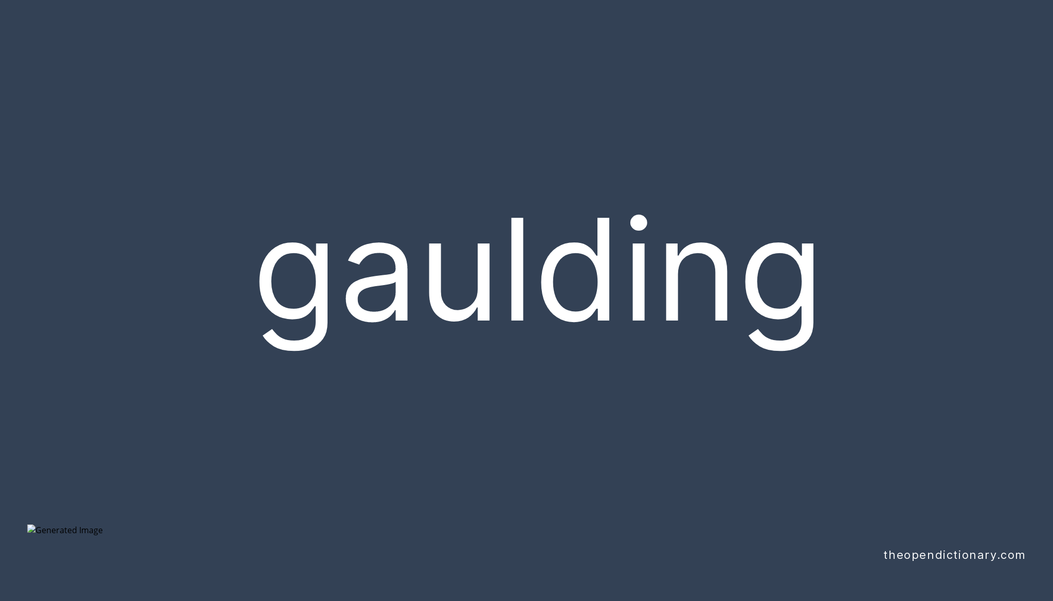 Gaulding | Meaning of Gaulding | Definition of Gaulding | Example of