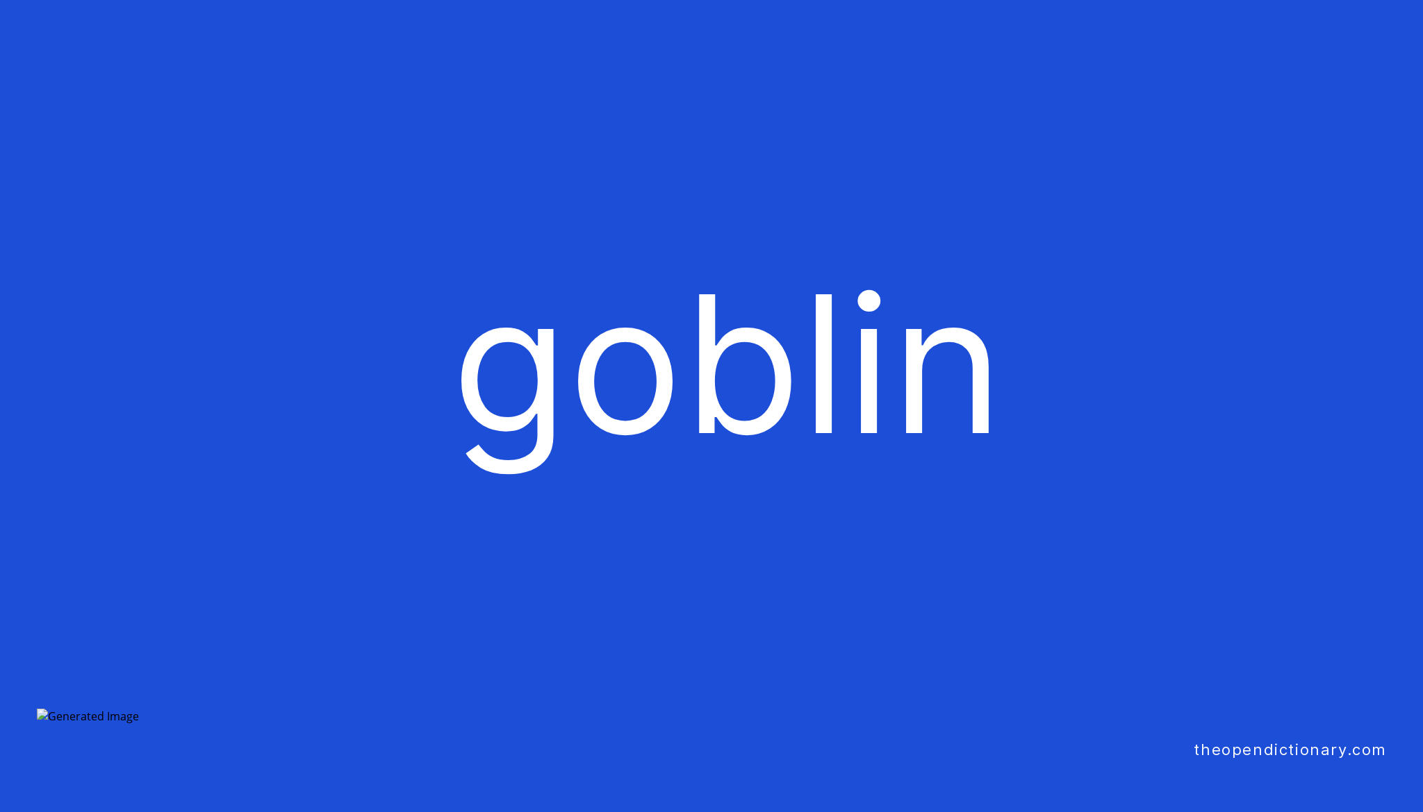 Goblin Definition Chinese