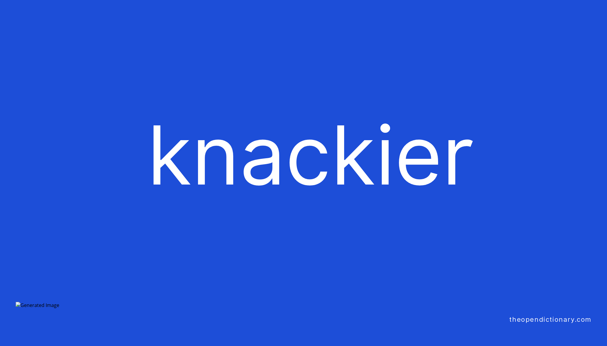 Knackier Meaning of Knackier Definition of Knackier Example of