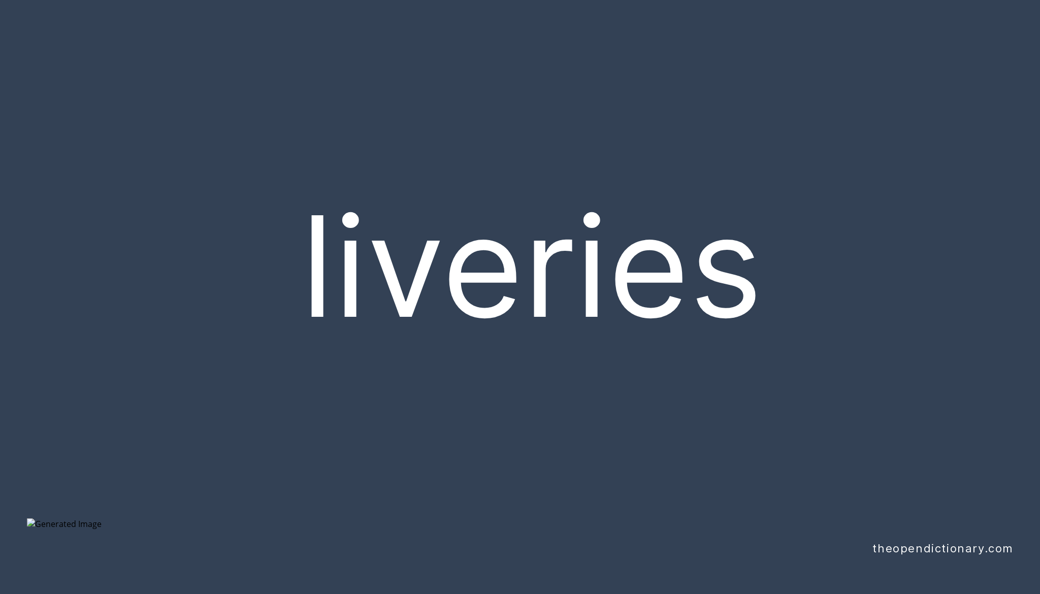 Liveries Meaning of Liveries Definition of Liveries Example of