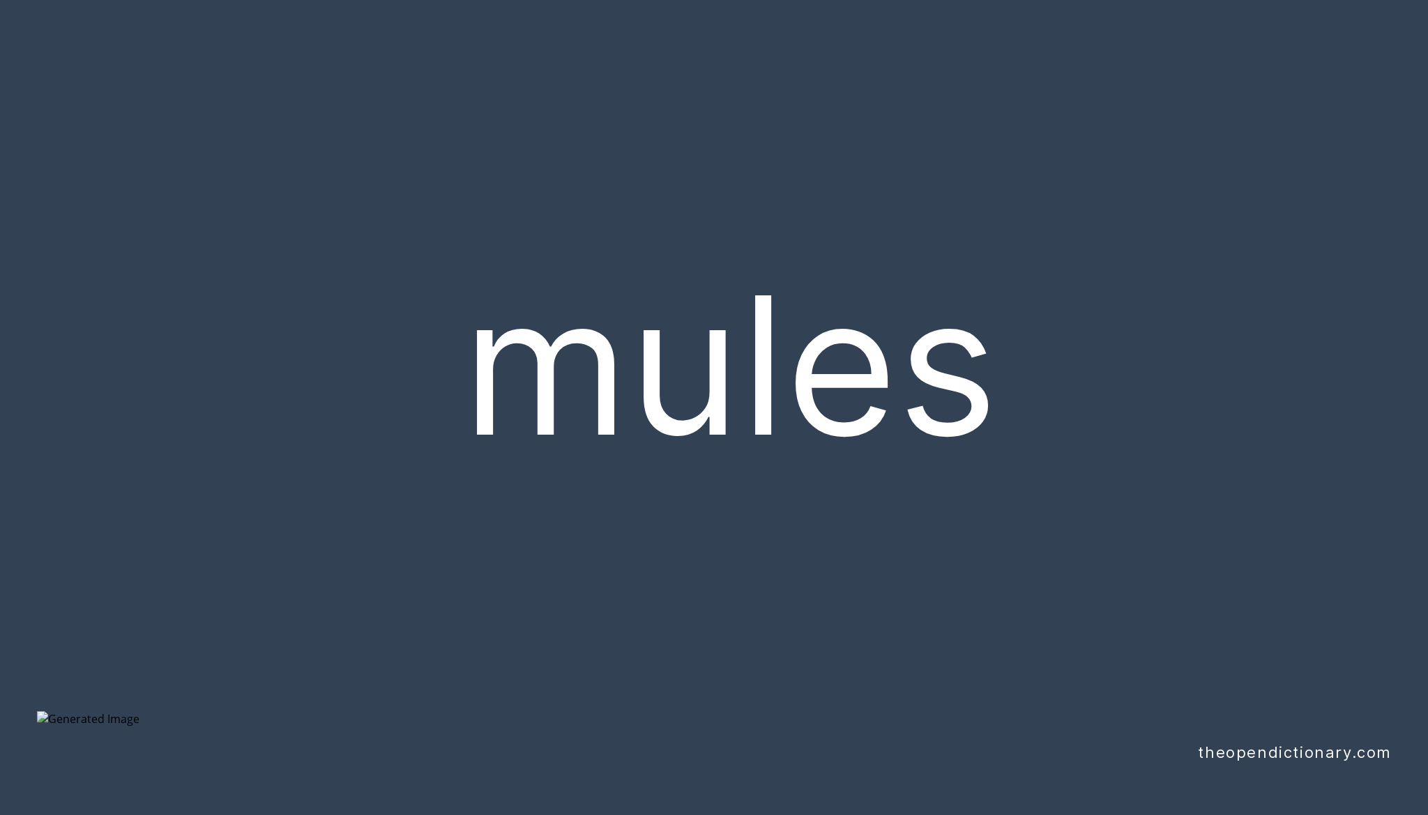 Mules Meaning of Mules Definition of Mules Example of Mules Mules Meaning of Mules Definition of Mules Example of Mules