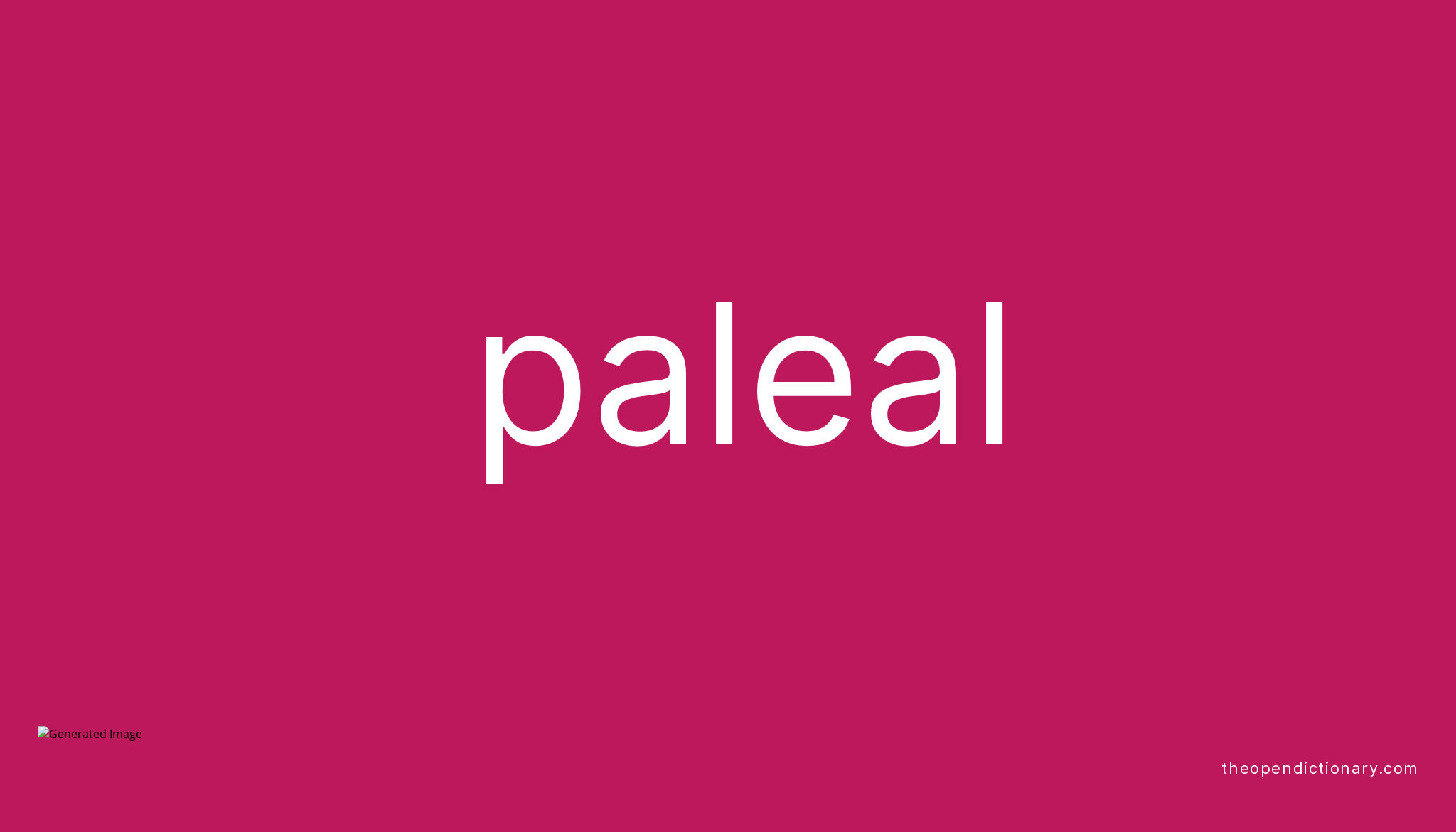 Paleal Meaning of Paleal Definition of Paleal Example of Paleal