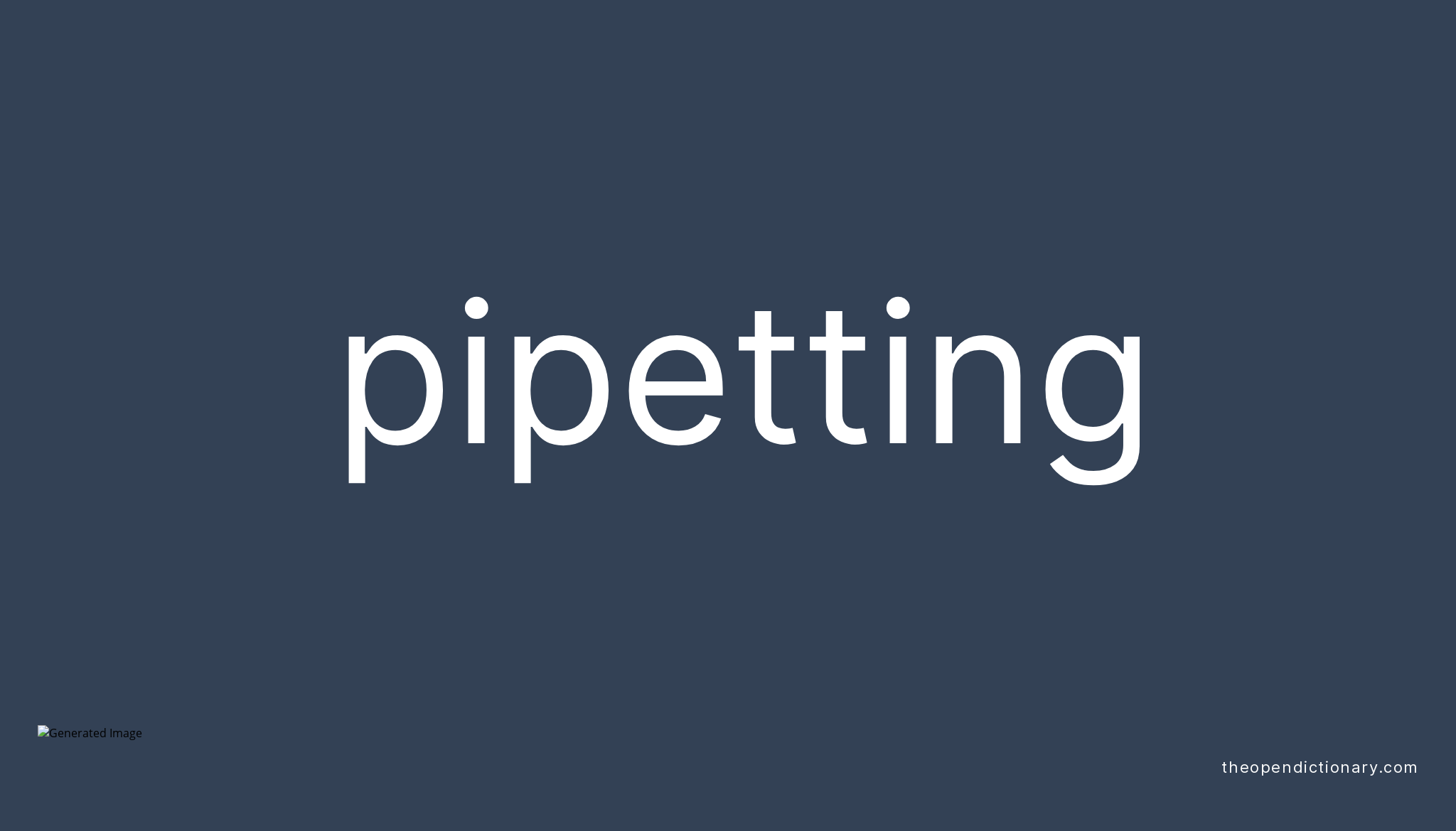 Pipetting Meaning of Pipetting Definition of Pipetting Example of