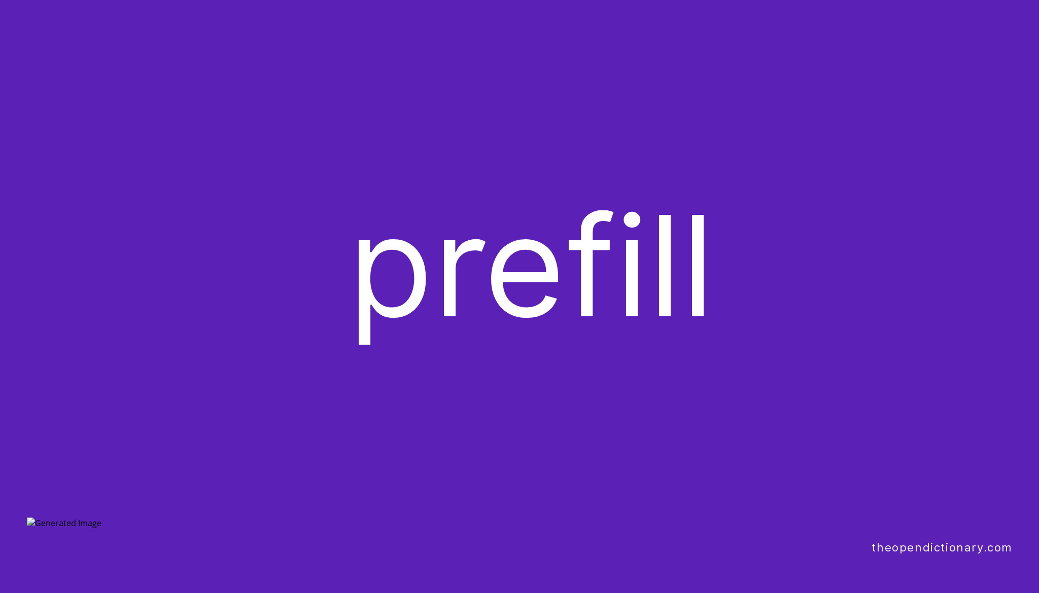 Prefill Meaning of Prefill Definition of Prefill Example of Prefill