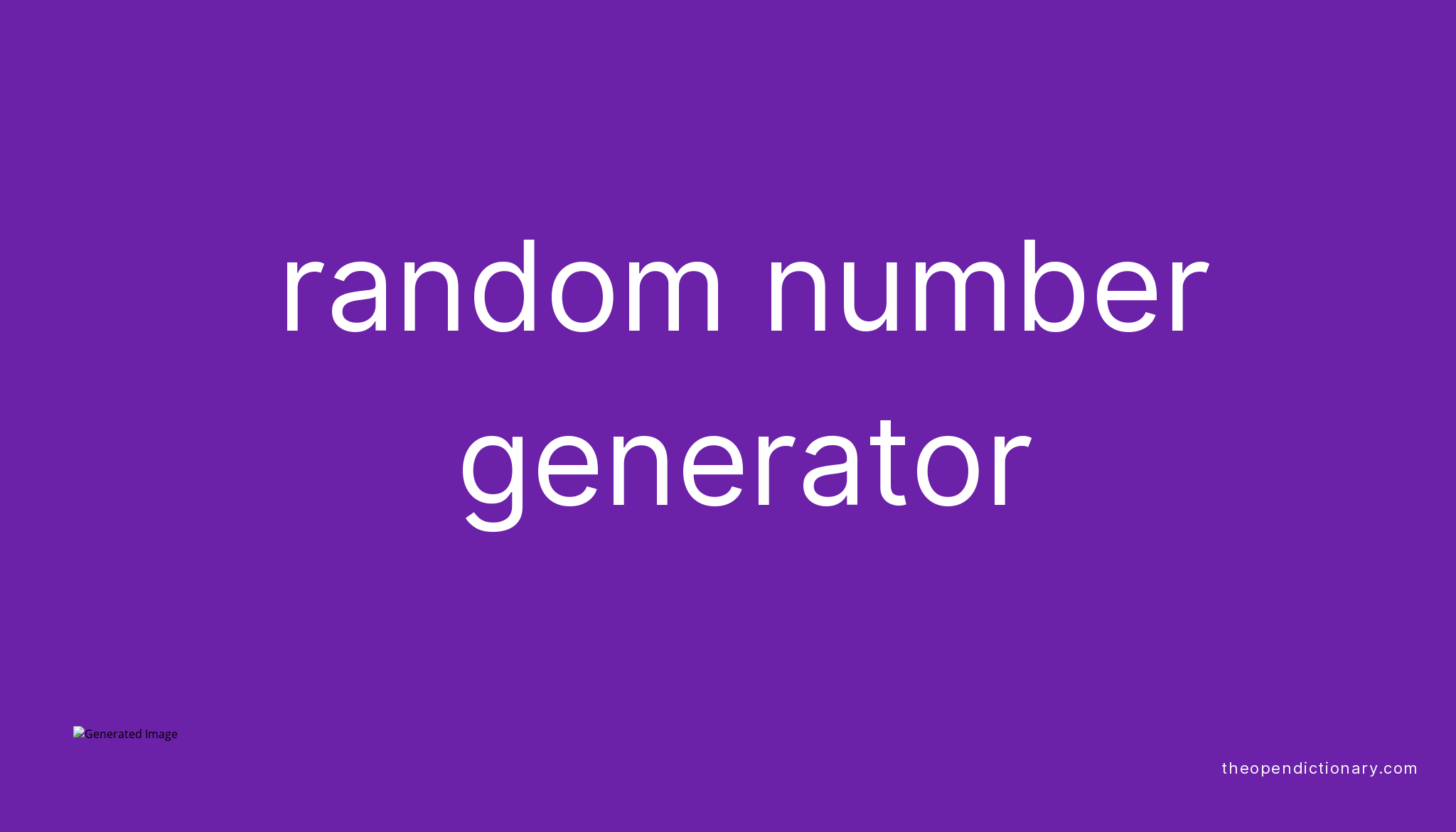 Random number generator | Meaning of Random number generator ...