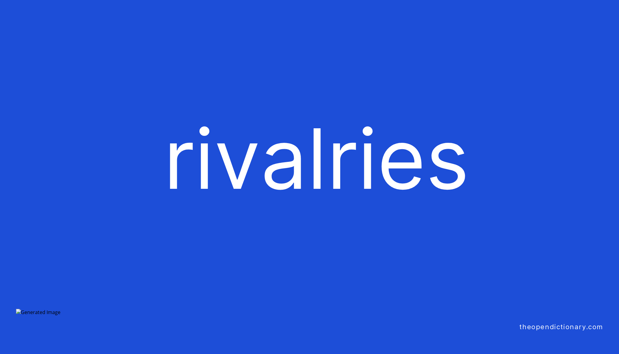 Rivalries | Meaning Of Rivalries | Definition Of Rivalries | Example Of ...