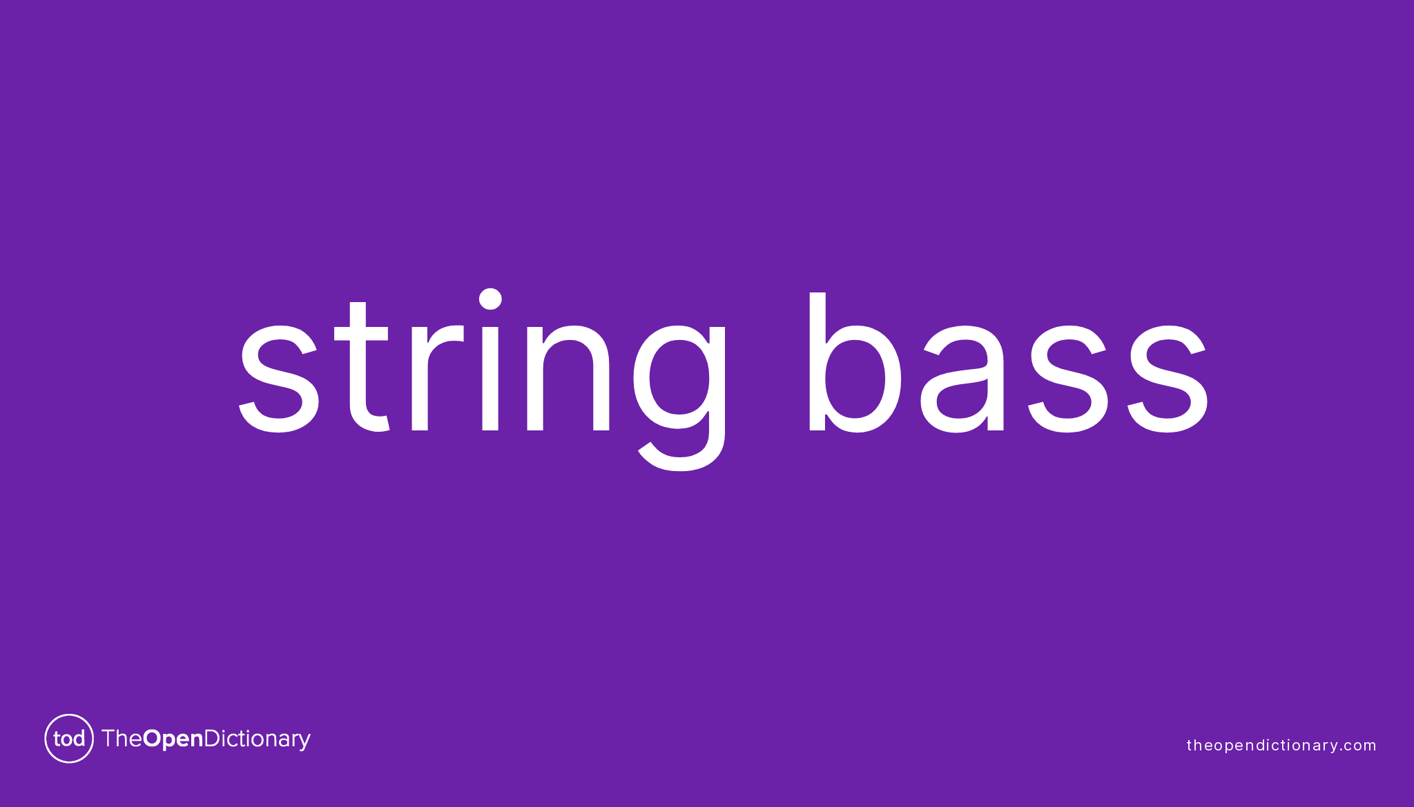 String bass | Meaning of String bass | Definition of String bass ...