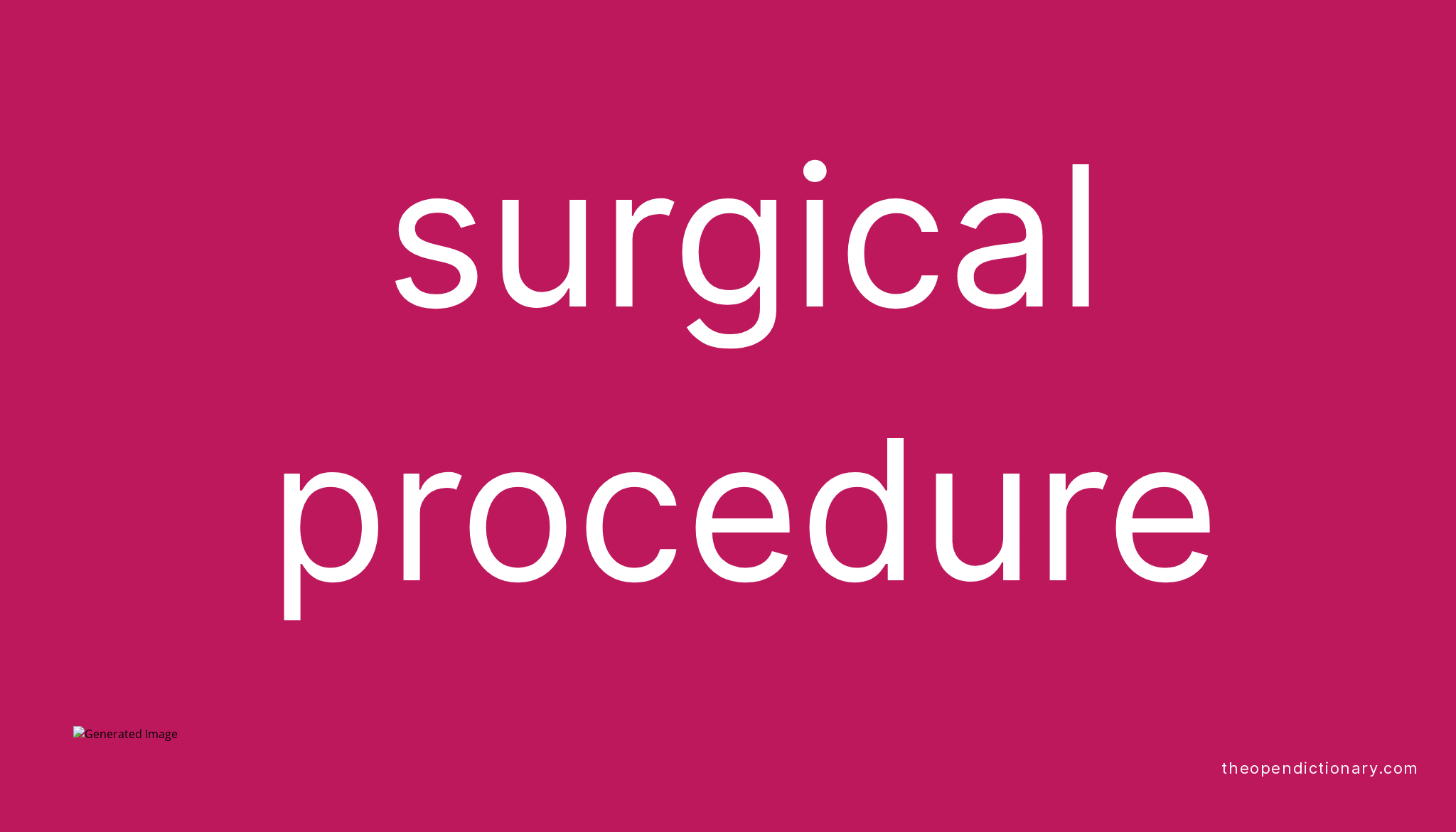 Surgical procedure | Meaning of Surgical procedure | Definition of ...